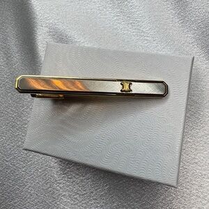 Celine Two Tones Gold & Silver Toned Tie Clip